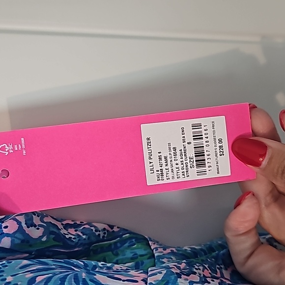 NWT Lilly Pulitzer Gillian Satin Slip Dress - Las Olas Aqua - Strong Current Sea - Picture 8 of 10